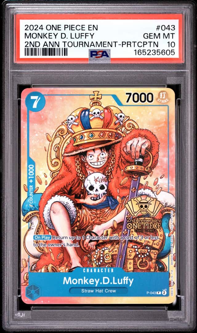 2024 ONE PIECE PROMOS TOURNAMENT-PARTICIPATION #043 MONKEY D. LUFFY PSA 10
