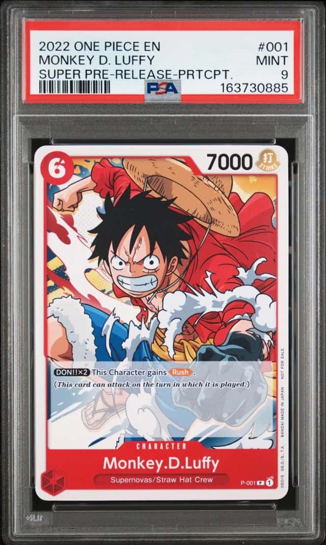 2022 ONE PIECE PROMOS SUPER PRE-RELEASE #001 MONKEY D. LUFFY PSA 9