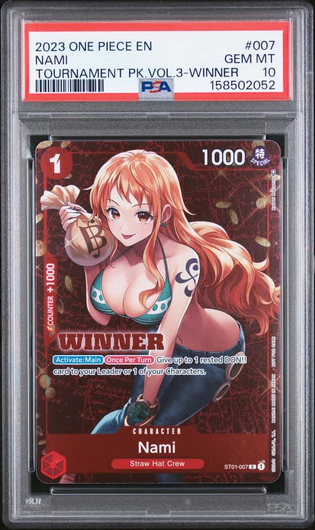 2023 One Piece EN Tournament Pack Vol.3 Winner #007 Nami PSA 10 GEM MINT