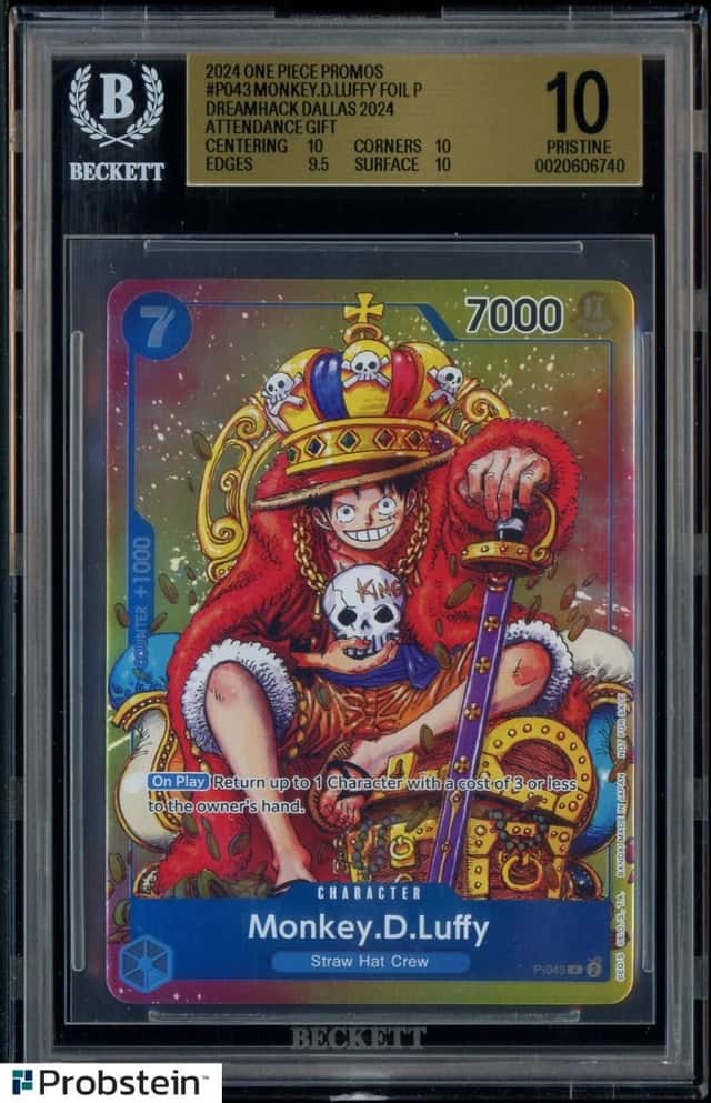 2024 One Piece Promo Attendance Gift P-043 Monkey D Luffy BGS 10 PRISTINE