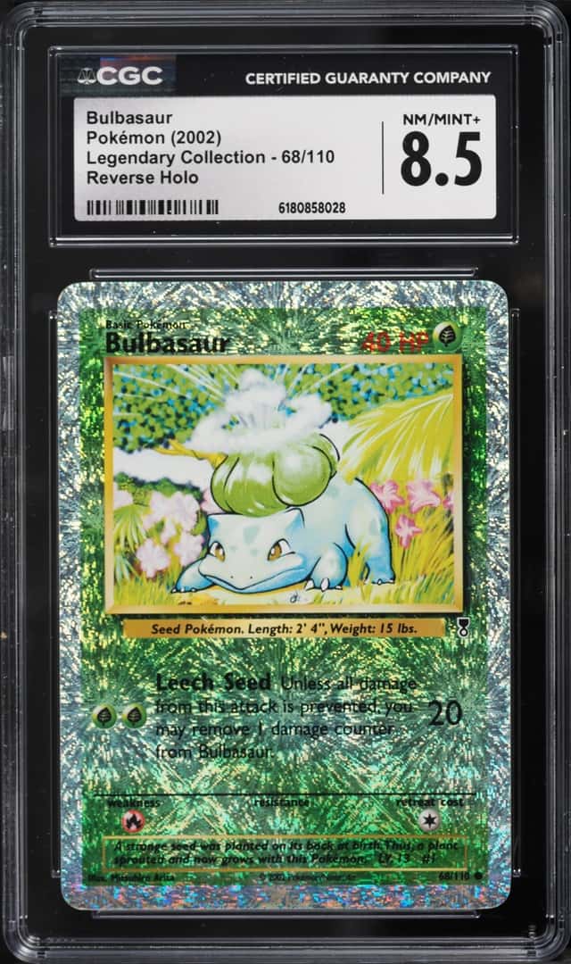 2002 Pokemon Legendary Collection Reverse Holo Bulbasaur #68 CGC 8.5 NM-MT+