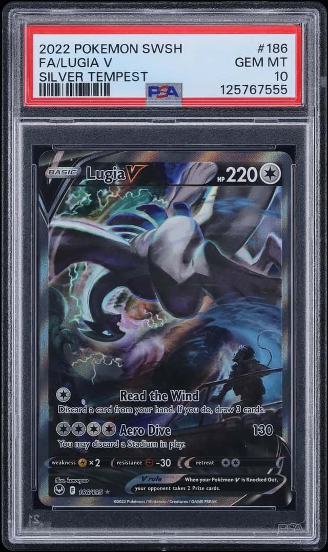 2022 Pokemon Sword & Shield Silver Tempest Alt Art Lugia V #186 PSA 10 GEM MINT