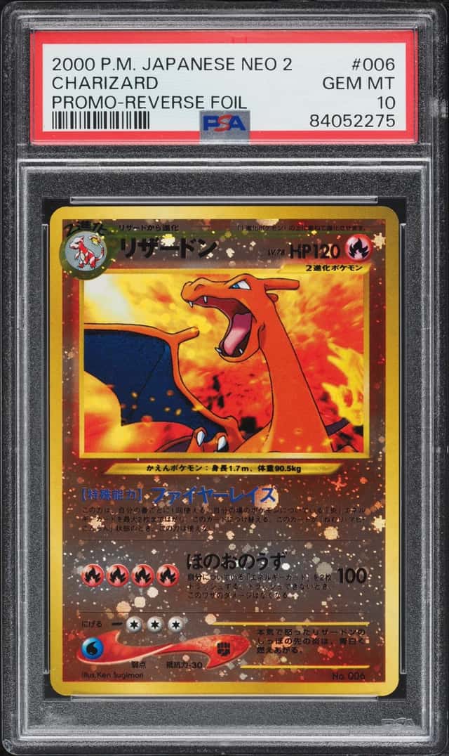 2000 Pokemon Japanese Neo 2 Promo Reverse Holo Charizard #6 PSA 10 GEM MINT
