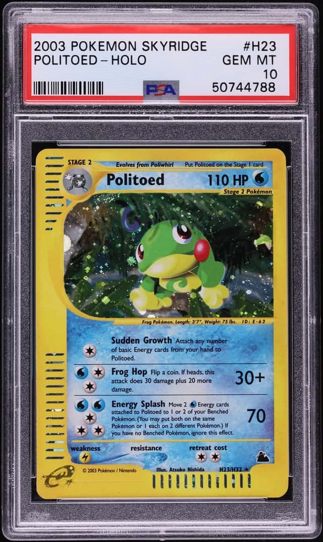 2003 Pokemon Skyridge Holo Politoed #H23 PSA 10 GEM MINT