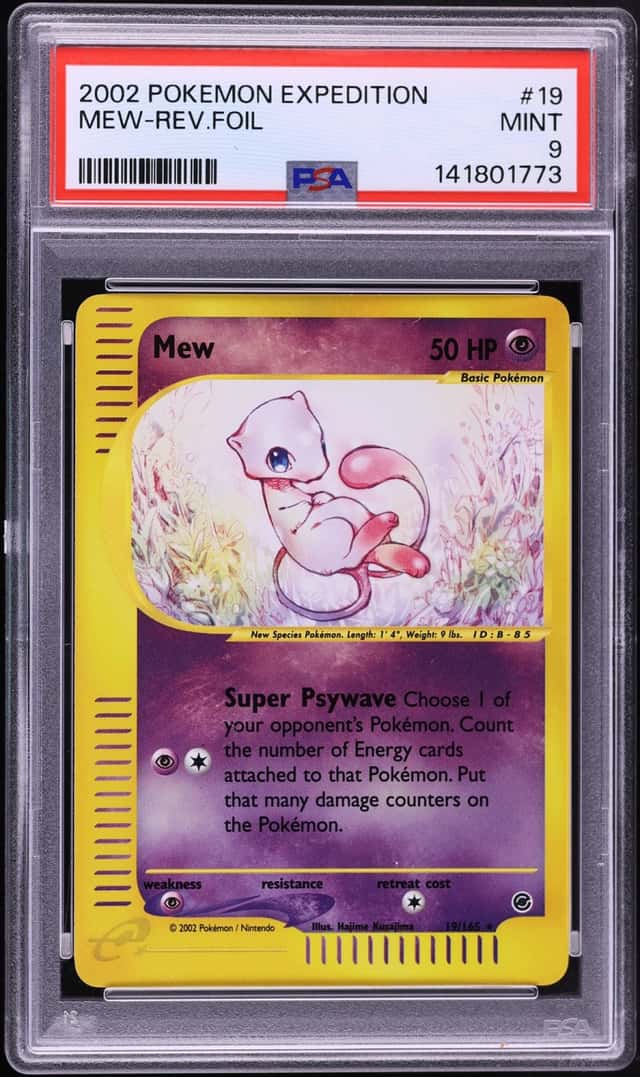 2002 Pokemon Expedition Reverse Holo Mew #19 PSA 9 MINT