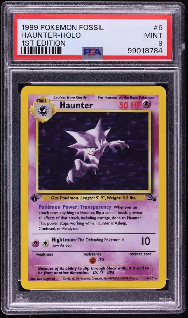 1999 Pokemon Fossil 1st Edition Holo Haunter #6 PSA 9 MINT
