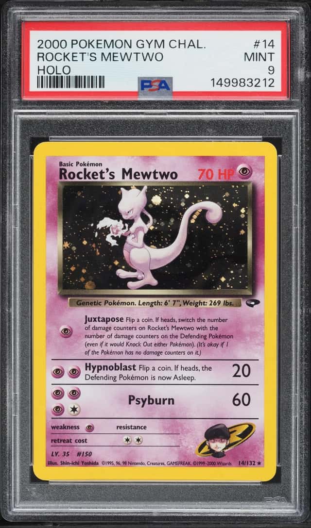 2000 Pokemon Gym Challenge Holo Rocket's Mewtwo #14 PSA 9 MINT