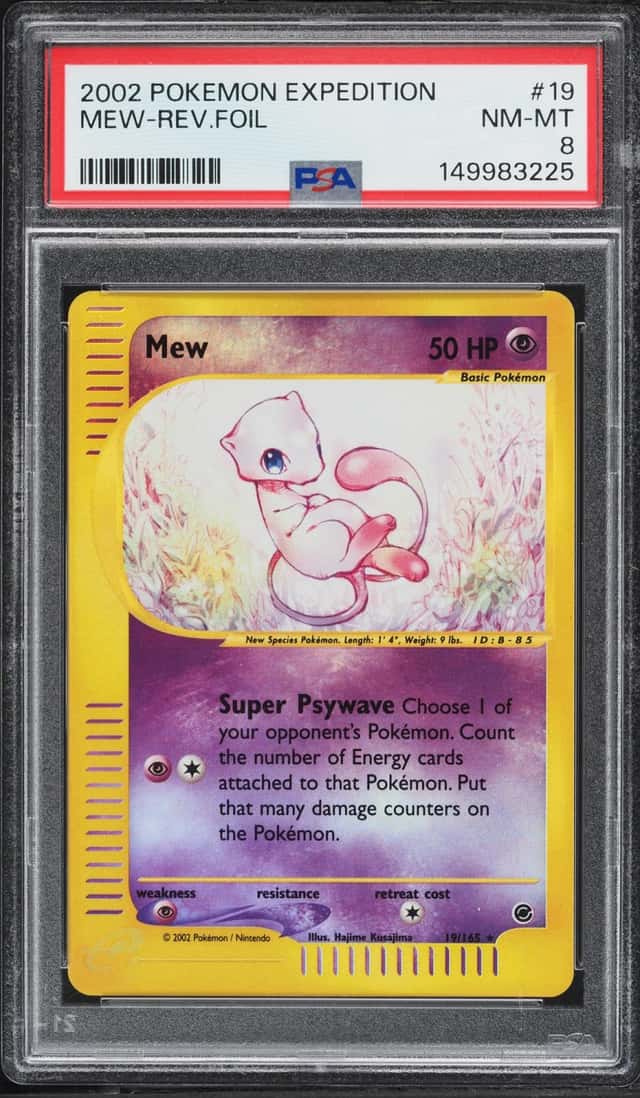 2002 Pokemon Expedition Reverse Holo Mew #19 PSA 8 NM-MT