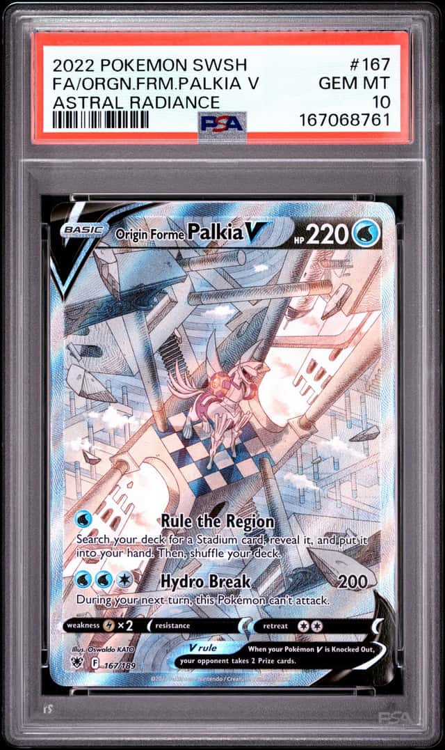 Pokemon Cards PSA 10 GEM MT Origin Forme Palkia V Astral Radiance Swsh 167/189