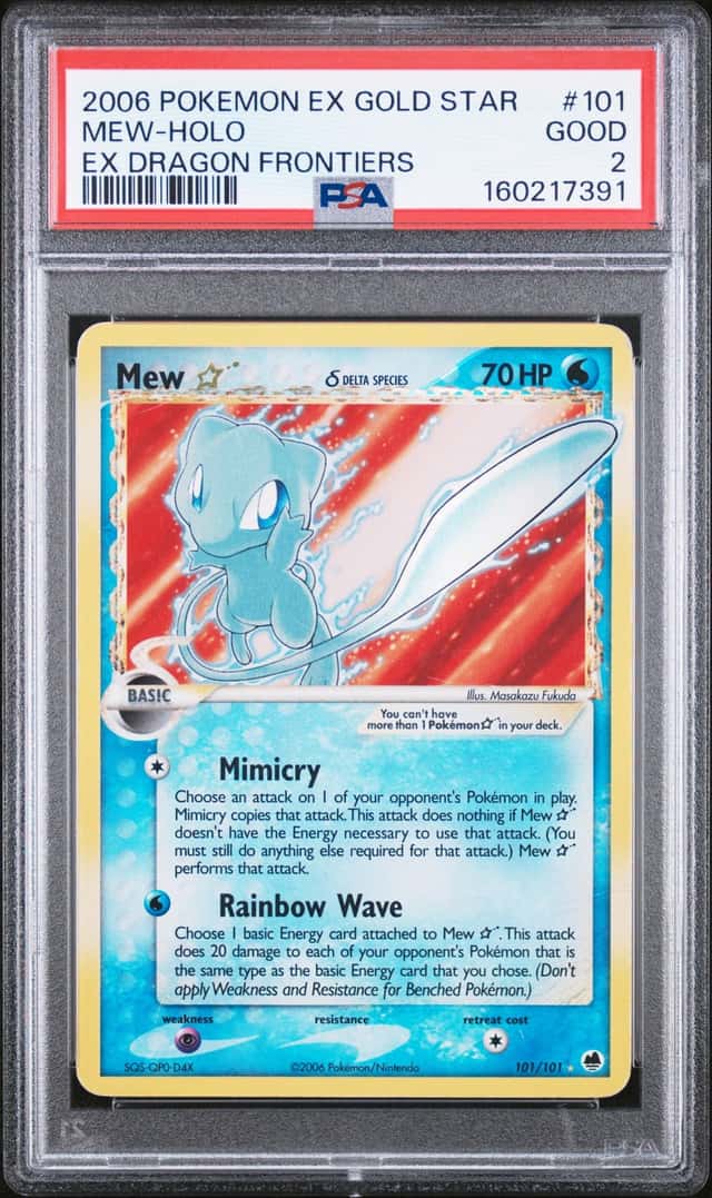 2006 Pokemon Gold Star EX Dragon Frontiers #101 Mew Holo PSA 2 GD