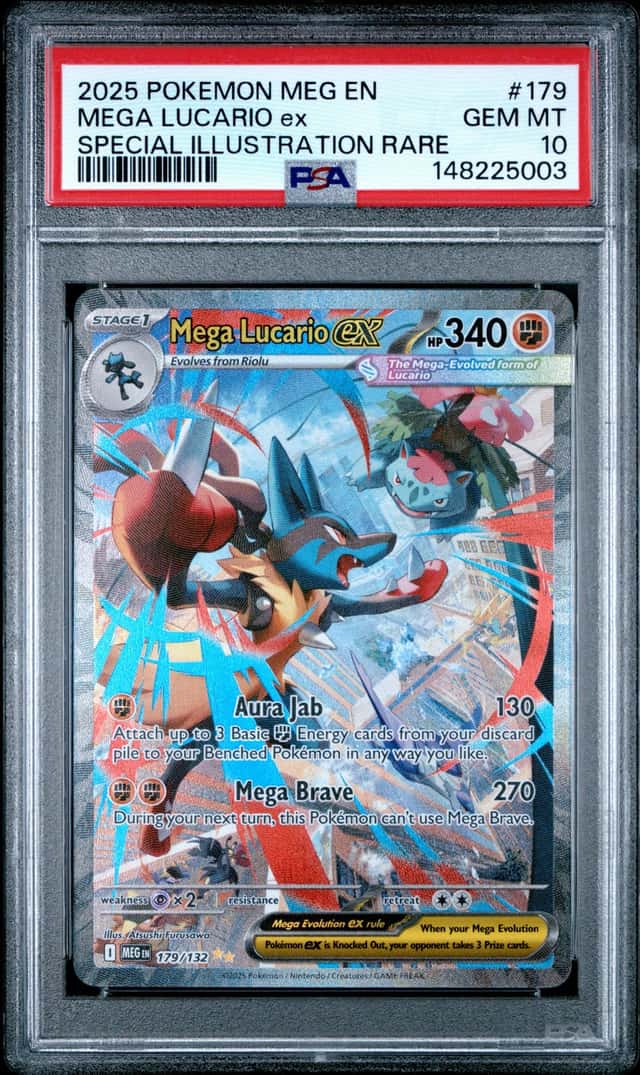 Pokemon 2025 Mega Lucario ex 179/132 SIR Mega Evolution GEM MINT PSA 10
