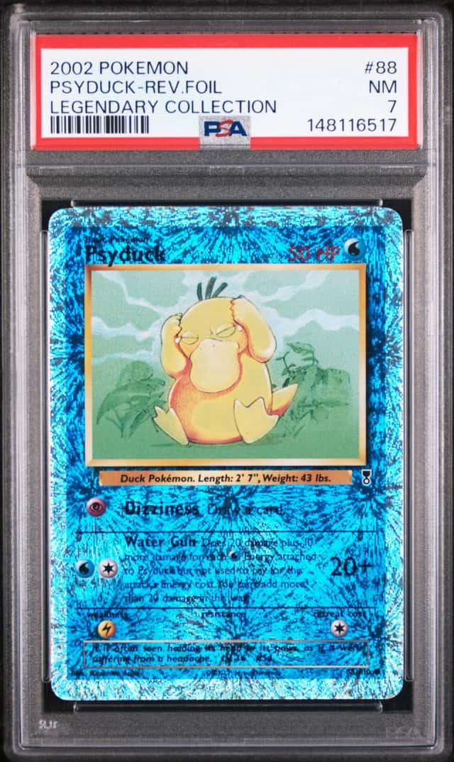 148116517 Psyduck 2002 Pokemon Legendary #88 Reverse Holo PSA 7