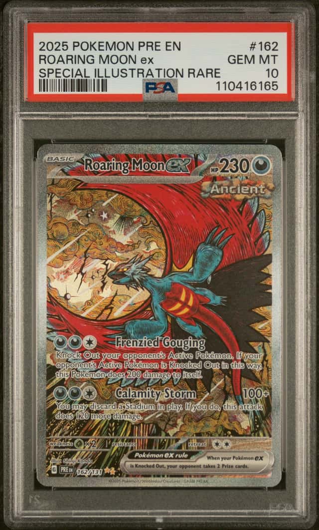 2025 POKEMON PRE EN-PRISMATIC EVOLUTIONS #162 ROARING MOON EX PSA 10