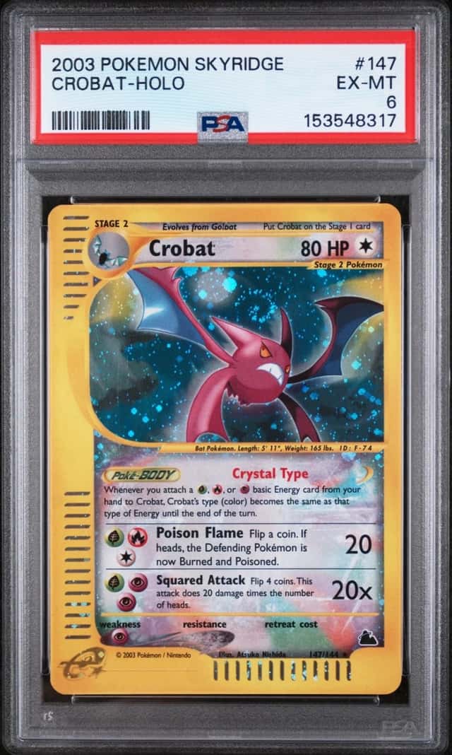 2003 POKEMON SKYRIDGE #147 CROBAT-HOLO PSA 6