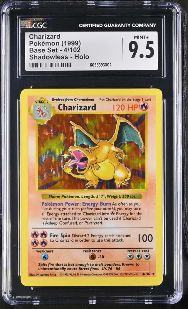 Pokemon Charizard Base Set 4/102 Shadowless Holo CGC 9.5