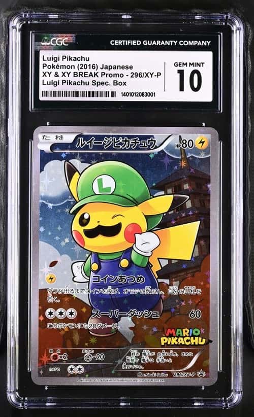 CGC 10 Luigi Pikachu 296/XY-P XY-P Promo Full Art Holo Japanese 2016
