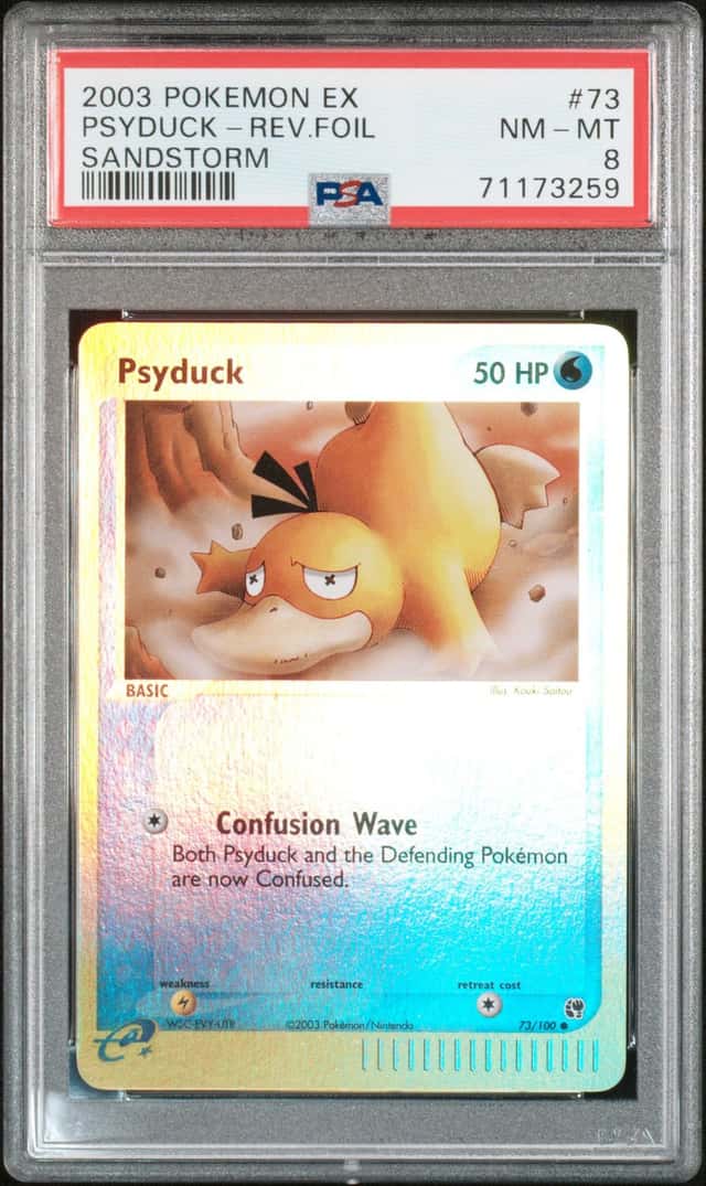 Pokemon Psyduck Reverse Holo EX Sandstorm 73/100 PSA 8