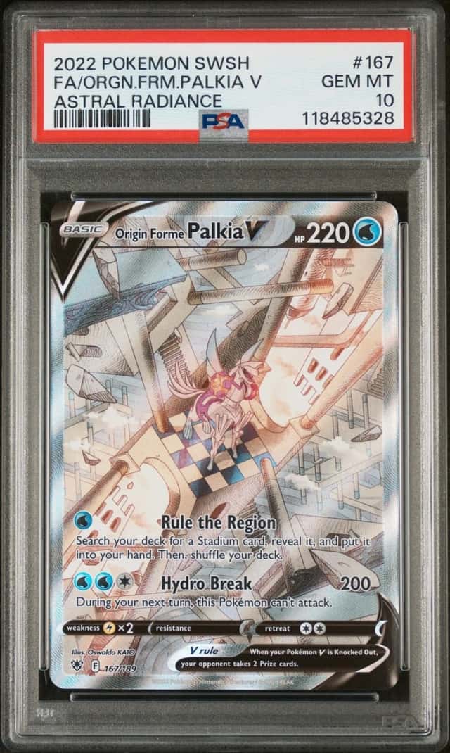 Pokemon Origin Forme Palkia V Astral Radiance Full Alt Art 167/189 PSA 10