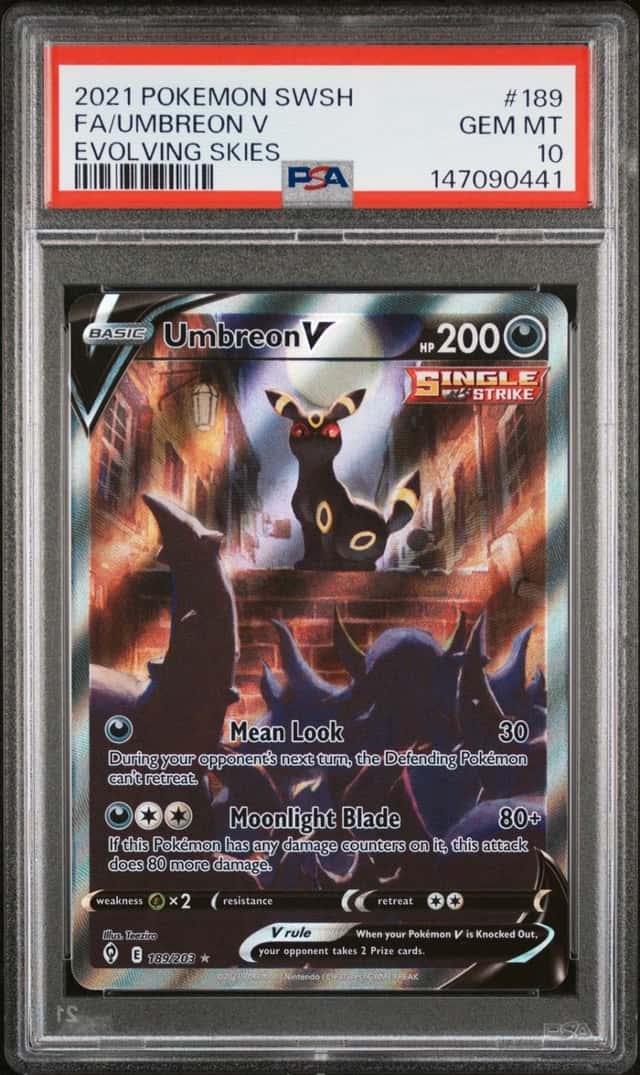 Pokemon Umbreon V Evolving Skies Full Alt Art 189/203 PSA 10 Gem Mint