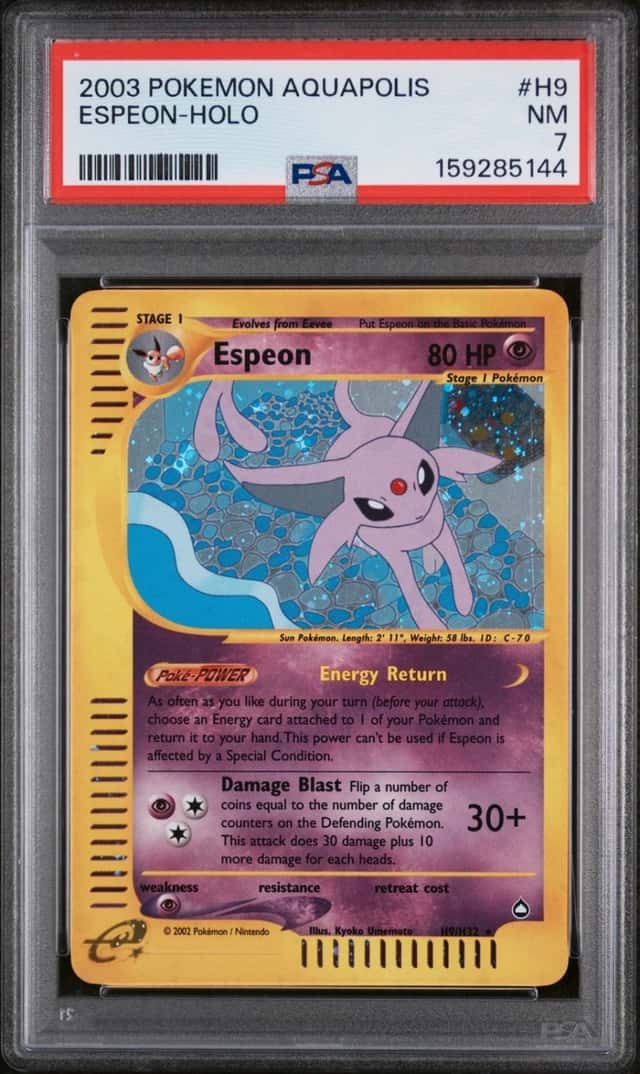 Pokemon Espeon Holo Aquapolis H9/147 PSA 7
