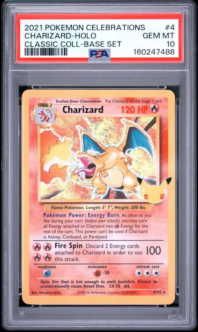 2021 POKEMON CELEBRATIONS CLASSIC COLLECTION #4 CHARIZARD-HOLO PSA 10