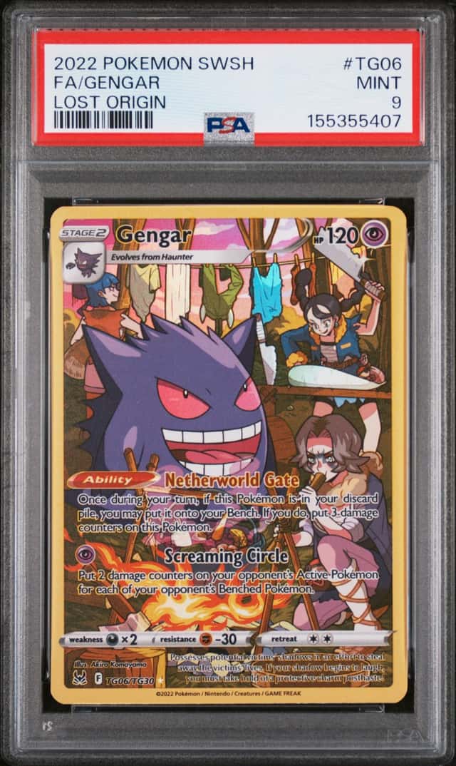 2022 POKEMON SWORD & SHIELD LOST ORIGIN #TG06 FULL ART/GENGAR PSA 9