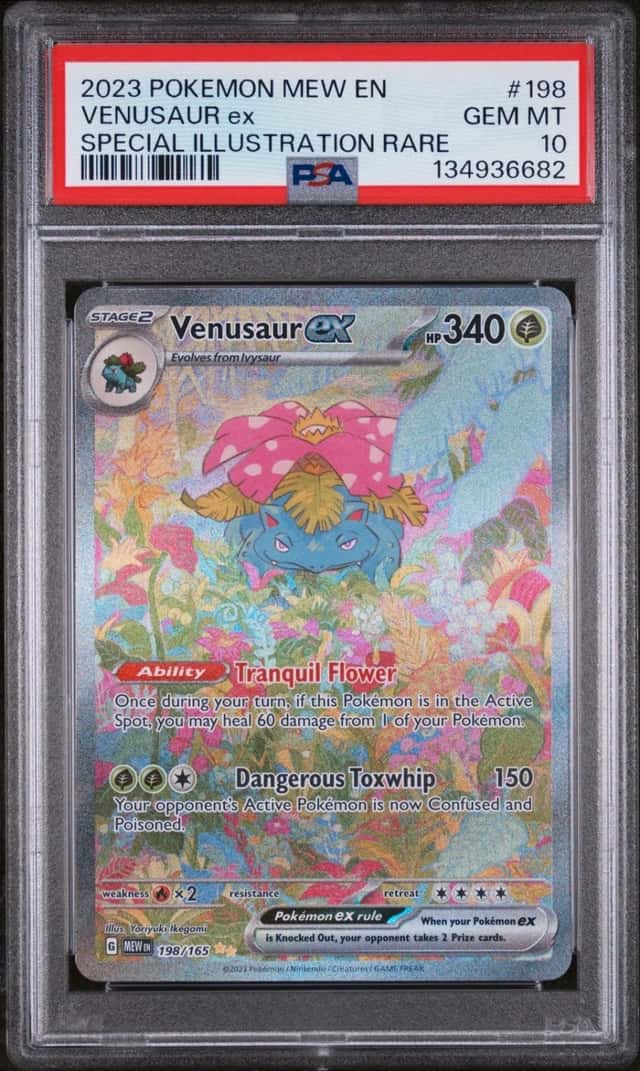 2023 POKEMON MEW EN-151 SPECIAL ILLUSTRATION RARE #198 VENUSAUR EX PSA 10