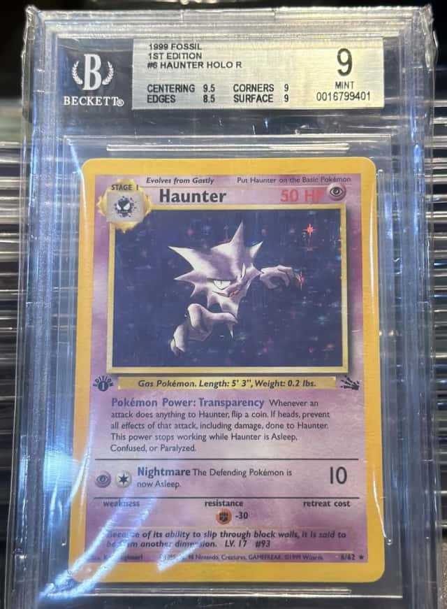 1999 Pokemon Haunter 6/62 Fossil Holo Rare BGS 9 MINT 1ST EDITION