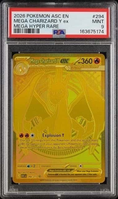 POKEMON MEGA CHARIZARD Y ex 2026 ASCENDED HEROES #294 MEGA HYPER RARE PSA 9