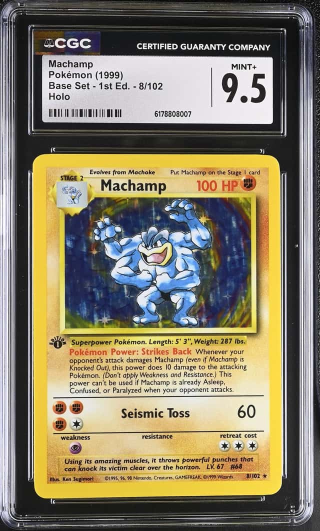 1999 Pokemon Base Set 1st Edition 8/102 Machamp Holo CGC 9.5 MINT+