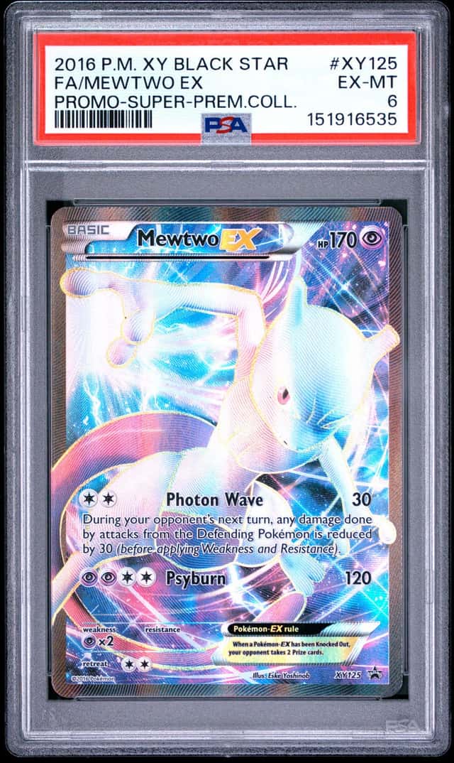 2016 Pokemon XY BSP Super Prem Coll. #XY125 FA/Mewtwo GX PSA 6 EX-MT