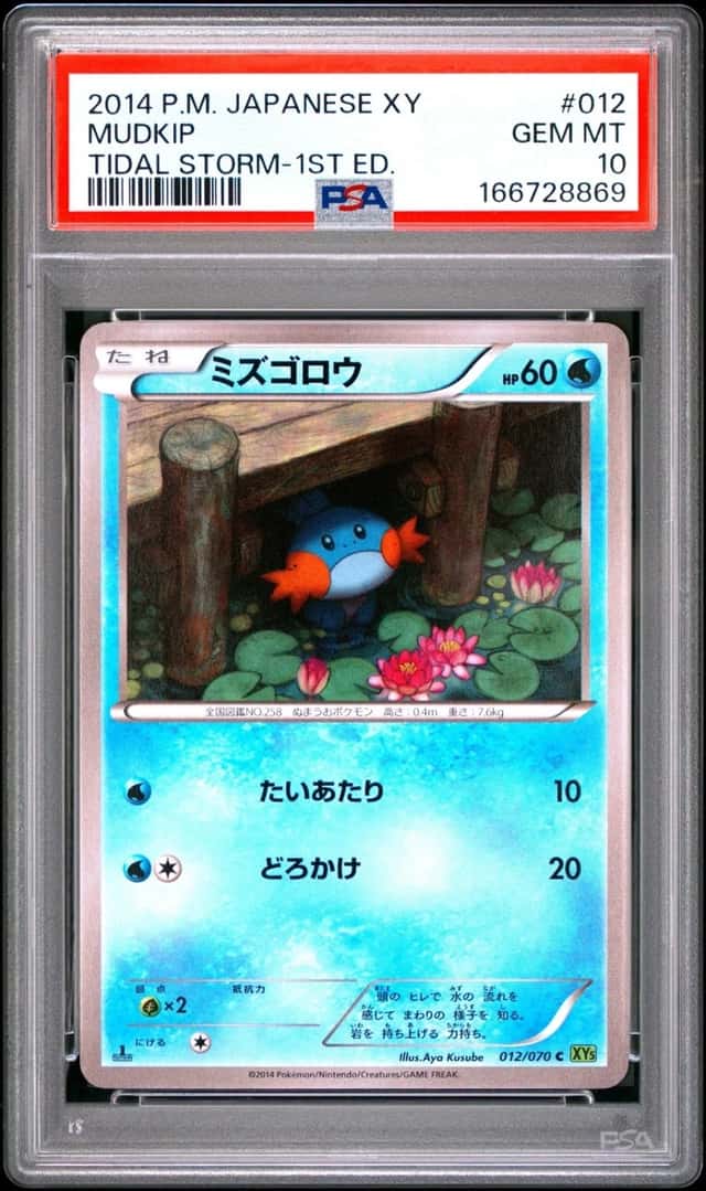 2014 POKEMON JAPANESE XY TIDAL STORM 1ST EDITION #012 MUDKIP PSA 10