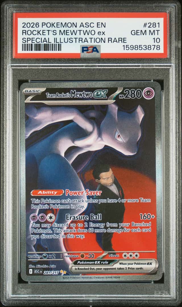 2026 POKEMON ASCENDED HEROES SPECIAL ILLUSTRATION TEAM ROCKET'S MEWTWO EX PSA 10