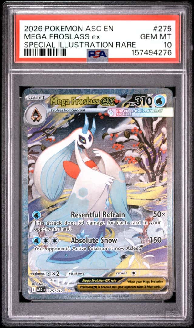 2026 POKEMON TCG EN ASCENDED HEROES #275 MEGA FROSLASS EX PSA 10 GEM MINT SIR