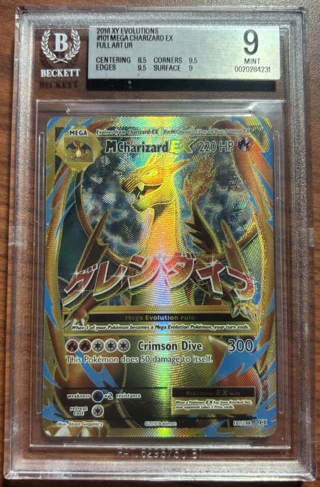 2016 Pokemon XY Evolutions English #101 FA Mega Charizard EX BGS 9
