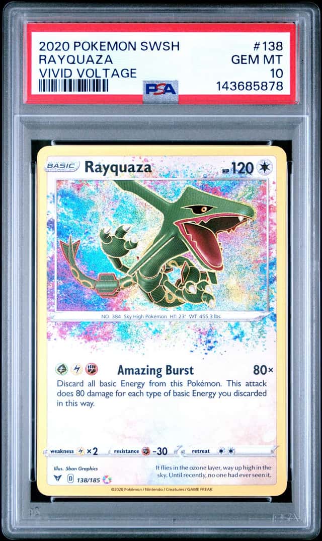 Rayquaza #138/185 Amazing Rare Vivid Voltage Pokemon 2020 PSA 10