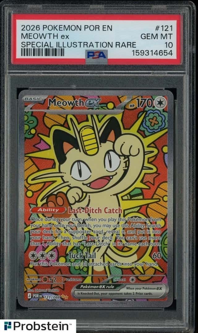 2026 Pokemon POR EN Special Illustration Rare #121 Meowth ex PSA 10 GEM MINT