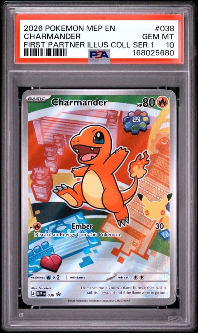 2026 POKEMON MEP FIRST PARTNER ILLUSTRATION COLLECTION #038 CHARMANDER PSA 10