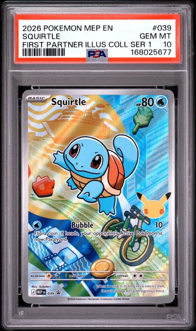 2026 POKEMON MEP FIRST PARTNER ILLUSTRATION COLLECTION #039 SQUIRTLE PSA 10