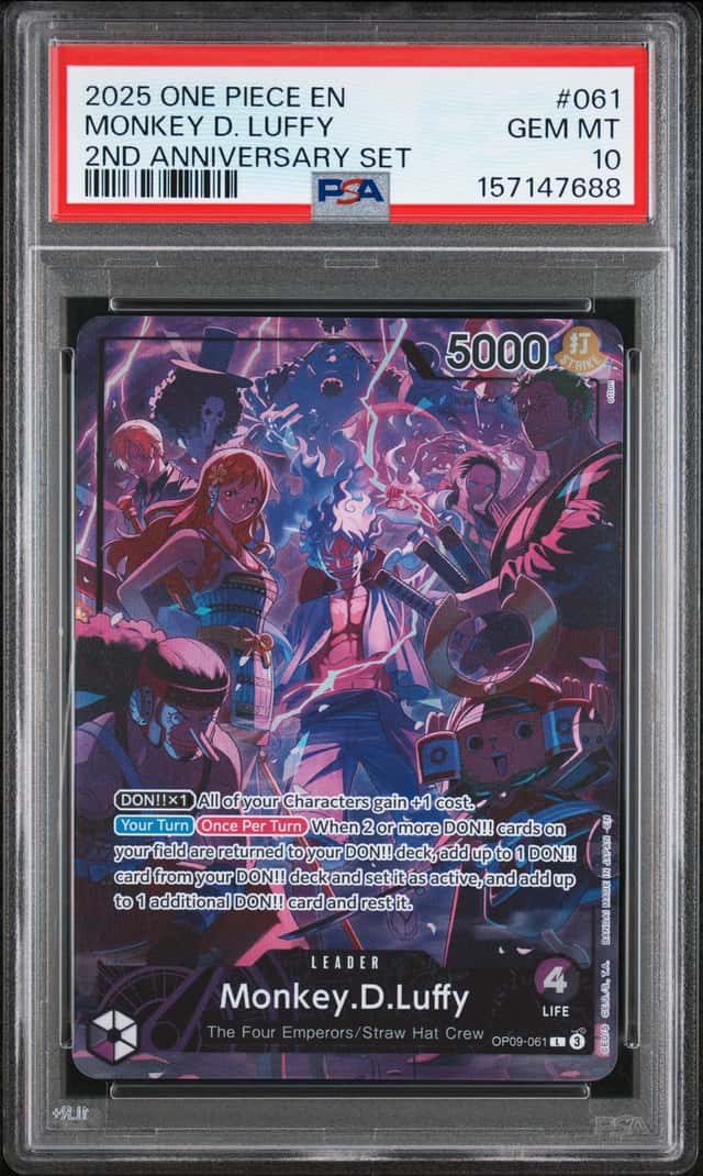 One Piece 2025 Monkey D. Luffy 061 Leader 2nd Anniversary Set GEM MINT PSA 10