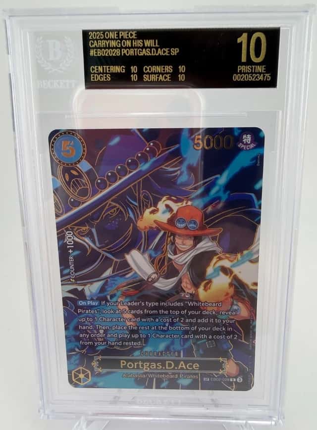 Portgas.D.Ace - EB02-028 (SP) Carrying on His Will Foil BGS 10 BLACK LBL