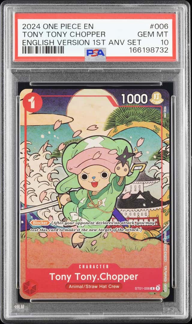 2024 One Piece English 1st Anniversary Tony Tony Chopper #ST01-006 PSA 10