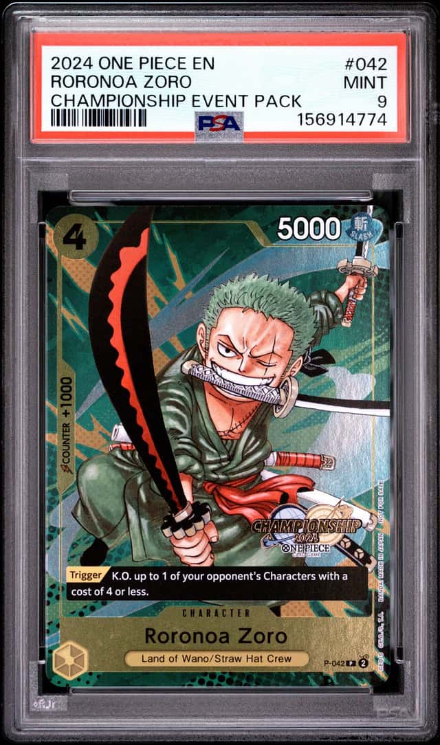 2024 ONE PIECE CHAMPIONSHIP 2024 EVENT PACK #042 RORONOA ZORO PSA 9