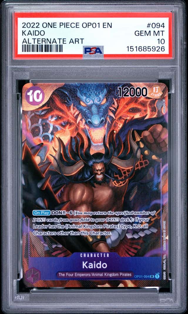2022 One Piece Romance Dawn Kaido Alternate Art #OP01-094 PSA 10 GEM MINT