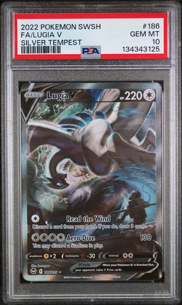 2022 Pokemon SWSH Silver Tempest #186 FA Lugia V PSA 10 GEM MINT