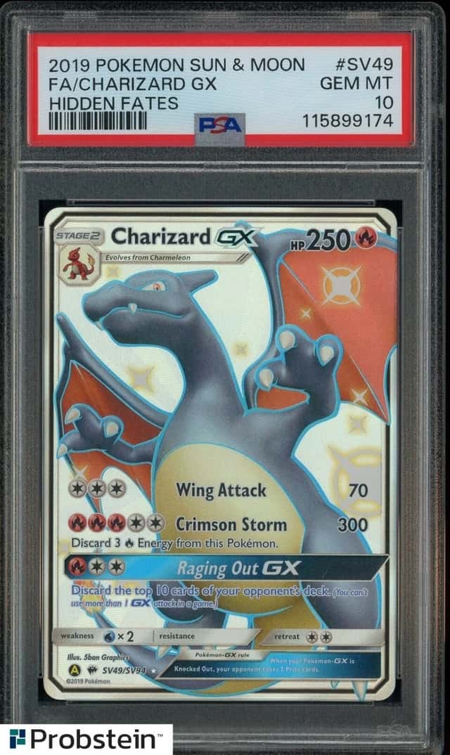 2019 Pokemon Sun & Moon Hidden Fates #SV49 FA Charizard GX PSA 10 GEM MINT