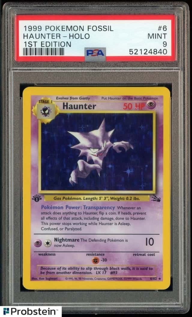 1999 Pokemon Fossil 1st Edition #6 Haunter Holo PSA 9 MINT