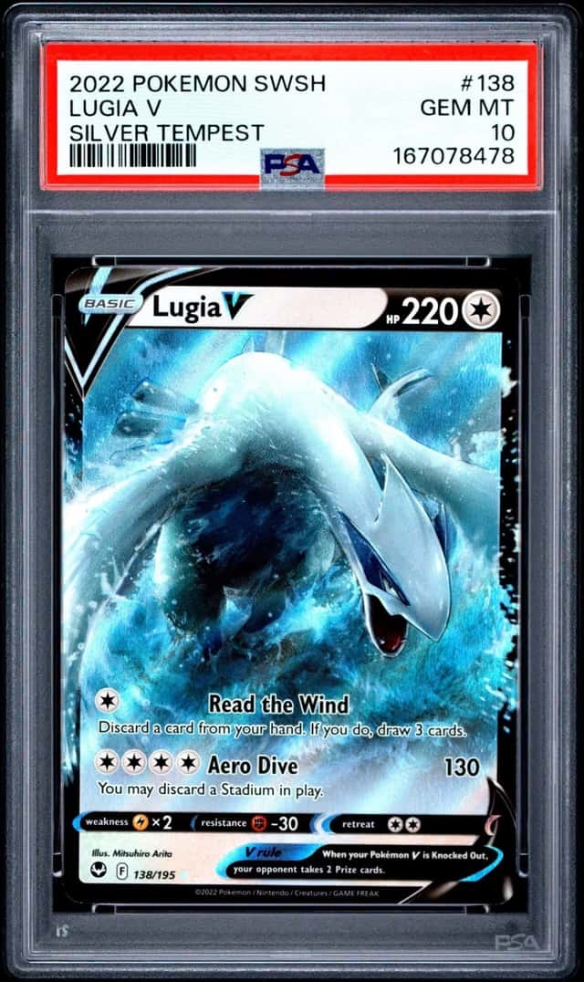 2022 POKEMON SWORD & SHIELD SILVER TEMPEST #138 LUGIA V PSA 10