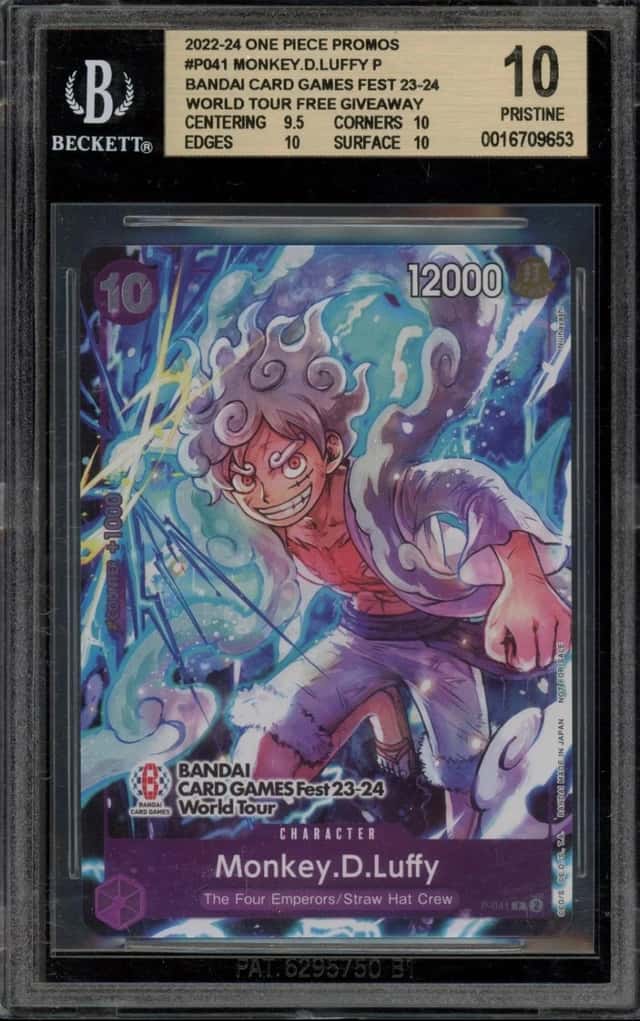One Piece Monkey D. Luffy Bandai Card Games Fest 23-24 Promo P-041 BGS 10