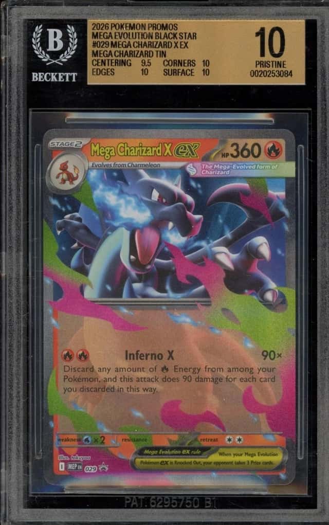 Pokemon Mega Charizard X ex Mega Charizard Tin Tcg Black Star Promos 029 BGS 10